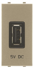 Механизм USB зарядного устройства, 1М, 2000 мА, 5В, серия Zenit, цвет шампань