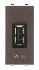 Механизм USB зарядного устройства, 1М, 750 мА, серия Zenit, цвет антрацит