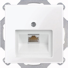 Розетка компьютерная Jung RJ-45 1 выход с лицевой панелью ABB Basic 55 (белый) Розетка компьютерная Jung RJ-45 1 выход с лицевой панелью ABB Basic 55 (белый)