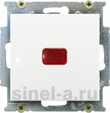 Выключатель одноклавишный с подсветкой ABB Basic 55 (белый)