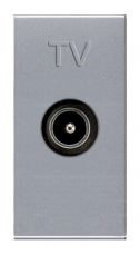 Механизм ТВ розетки, простой, 1-модульный, серия Zenit, цвет серебристый