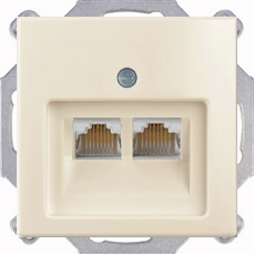 Розетка компьютерная RJ-45 2 выхода ABB Basic 55 (слоновая кость) Розетка компьютерная RJ-45 2 выхода ABB Basic 55 (слоновая кость)