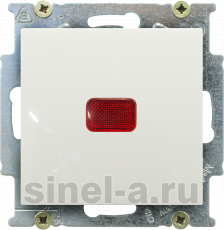 Выключатель одноклавишный с подсветкой ABB Basic 55 (шале-белый)
