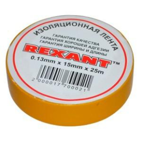 Изолента 15мм х 25м желтая REXANT Изолента 15мм х 25м желтая REXANT