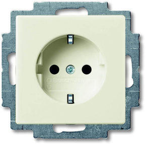 Розетка с заземлением с безвинтовыми зажимами ABB Basic 55 (слоновая кость) Розетка с заземлением с безвинтовыми зажимами ABB Basic 55 (слоновая кость)