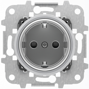 Розетка плоская с заземлением со шторками 16А ABB Skymoon (Хром) Розетка плоская с заземлением со шторками 16А ABB Skymoon (Хром)