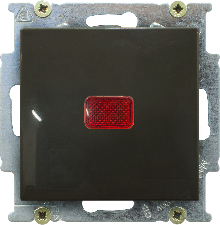 Выключатель одноклавишный с подсветкой ABB Basic 55 (шато-черный) Выключатель одноклавишный с подсветкой ABB Basic 55 (шато-черный)