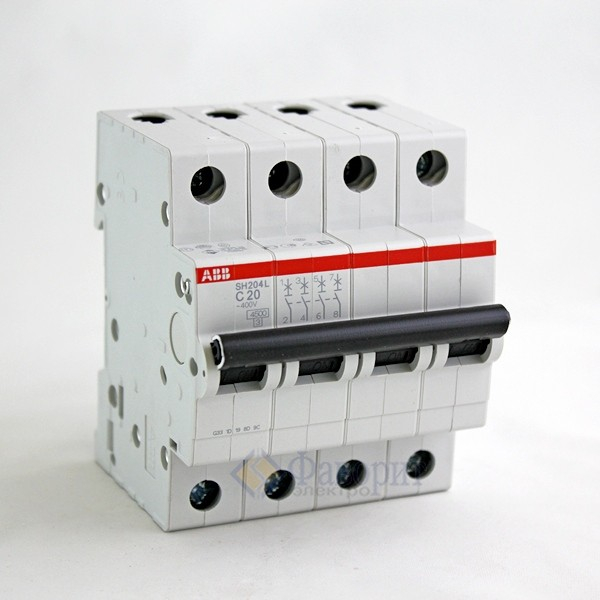Автоматический выключатель 4-полюсной SH204 C50