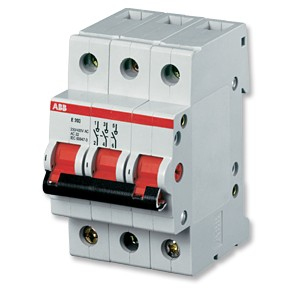 Рубильник ABB 3-полюсный E203r 25A (красный рычаг) Рубильник ABB 3-полюсный E203r 25A (красный рычаг)
