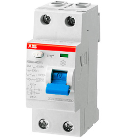 Выключатель дифференциального тока ABB 2 полюса F202 A-40/0,03 Выключатель дифференциального тока ABB 2 полюса F202 A-40/0,03