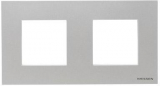 Рамка 2-постовая, серия Zenit, цвет серебристый