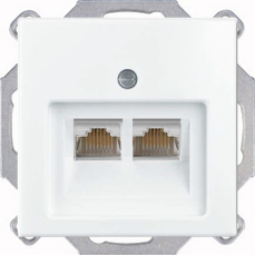 Розетка компьютерная RJ-45 2 выхода ABB Basic 55 (белый) Розетка компьютерная RJ-45 2 выхода ABB Basic 55 (белый)