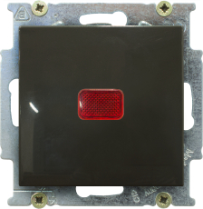 Выключатель одноклавишный с подсветкой ABB Basic 55 (шато-черный) Выключатель одноклавишный с подсветкой ABB Basic 55 (шато-черный)