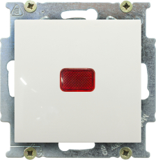Выключатель одноклавишный с подсветкой ABB Basic 55 (шале-белый) Выключатель одноклавишный с подсветкой ABB Basic 55 (шале-белый)