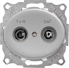 Розетка TV-R/SAT Tacto одиночная (Серебряный) Розетка TV-R/SAT Tacto одиночная (Серебряный)